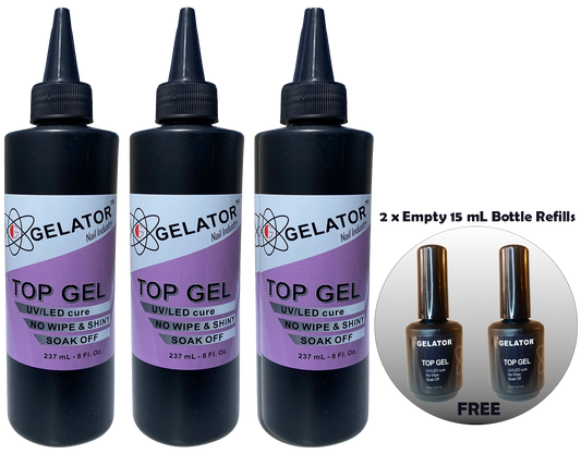 GELATOR Refill Bundle 8 oz Top Gel